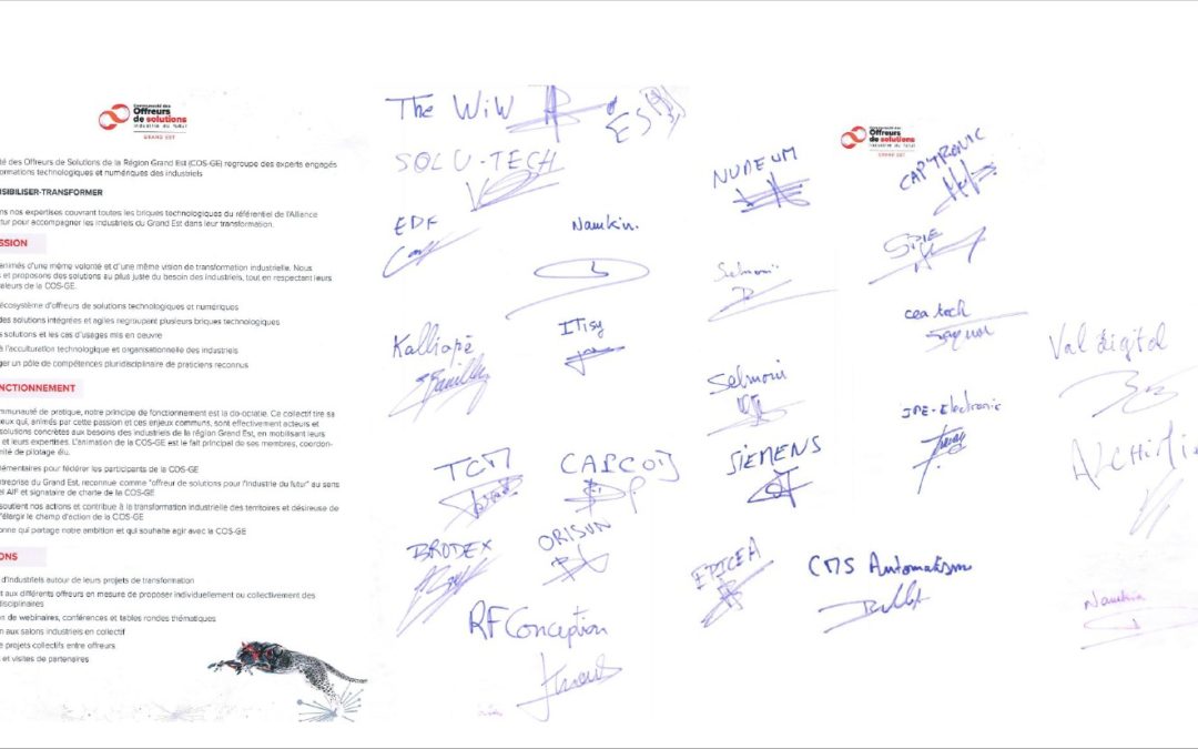 Les partenaires de SG 4.0 signent la charte des Offreurs de Solutions